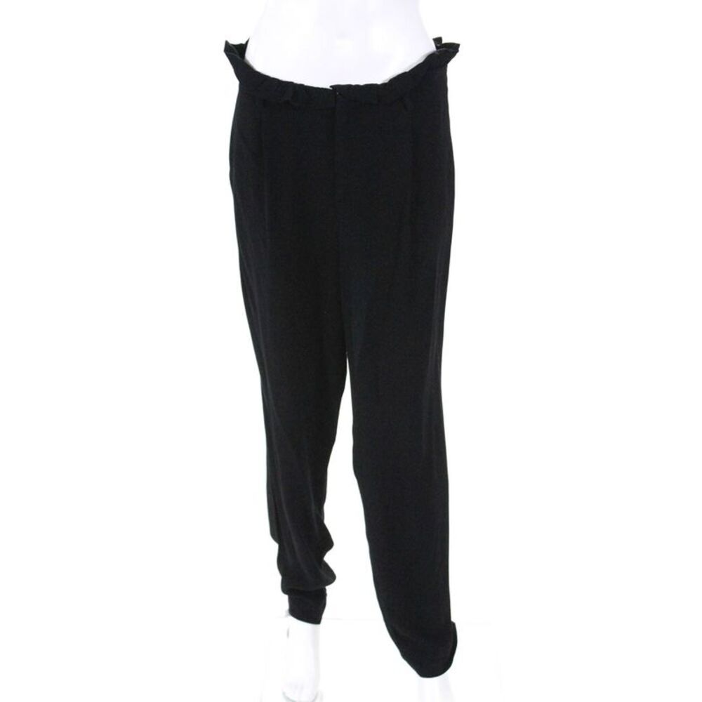 Waverly Grey Womens Carolina Crop Leg Ruffle Pants Black Size 12 10500052